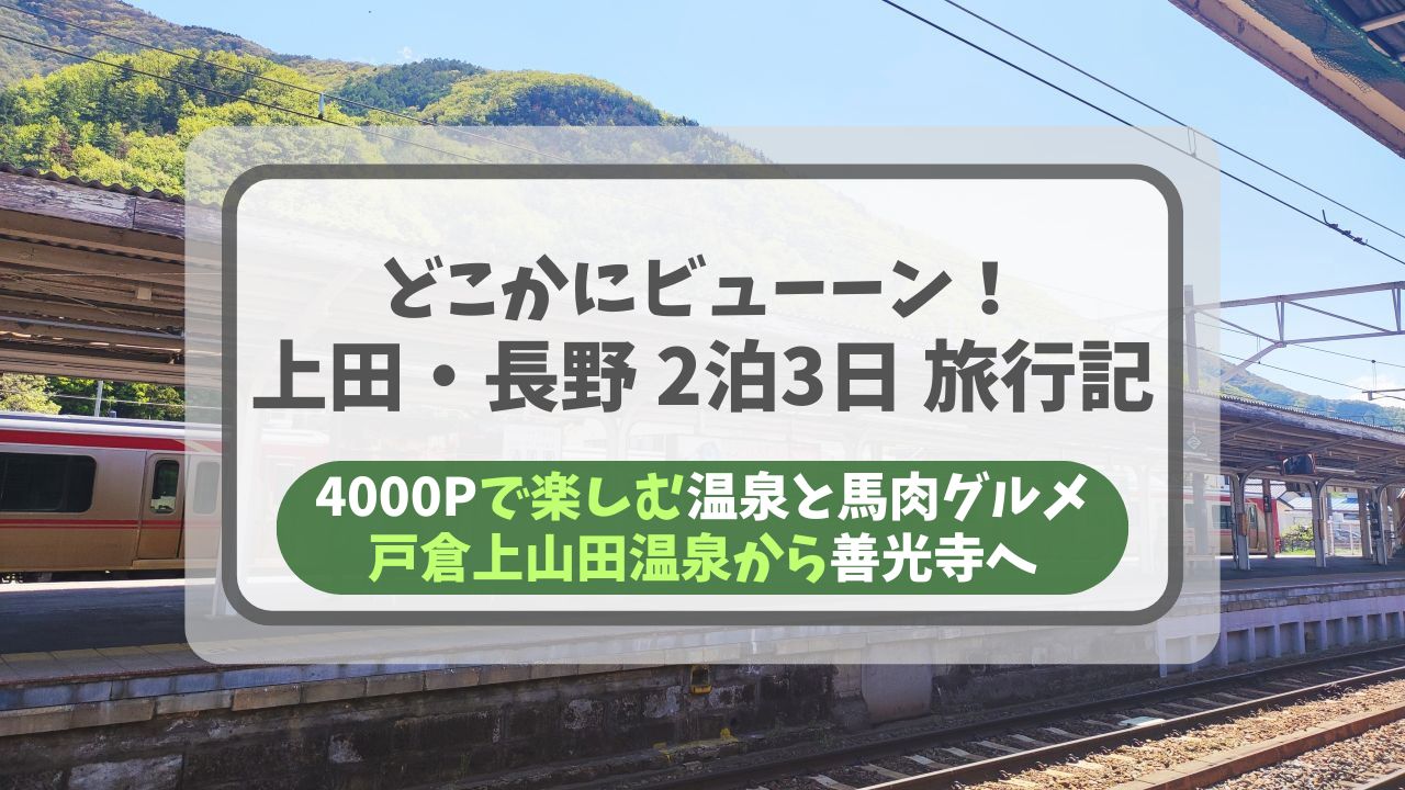 JRE POINT 4000ポイントで行く上田・長野2泊3日旅行記。どこかにビューーン！で温泉と馬肉グルメを満喫した体験談