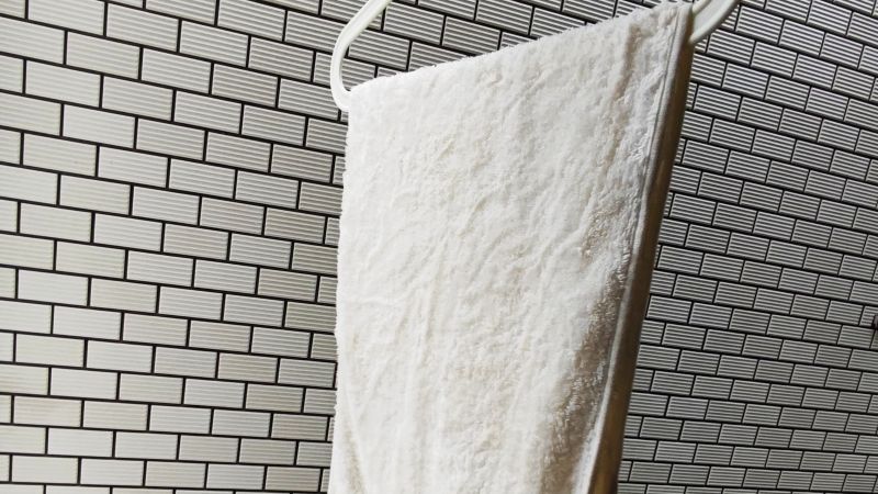 タオル研究所のタオルを外干ししている様子