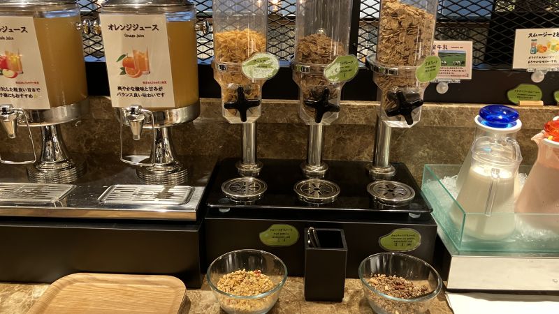 センチュリーマリーナ函館の朝食「シリアル3種」