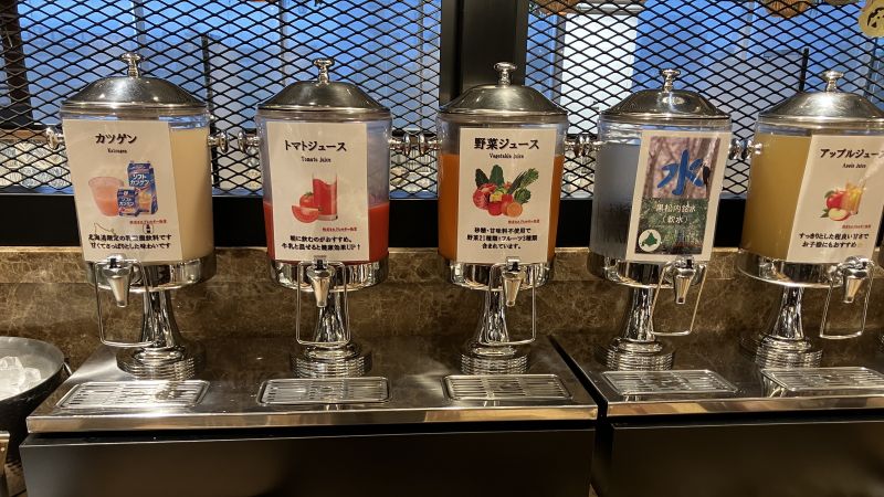 センチュリーマリーナ函館の朝食「ソフトドリンク」