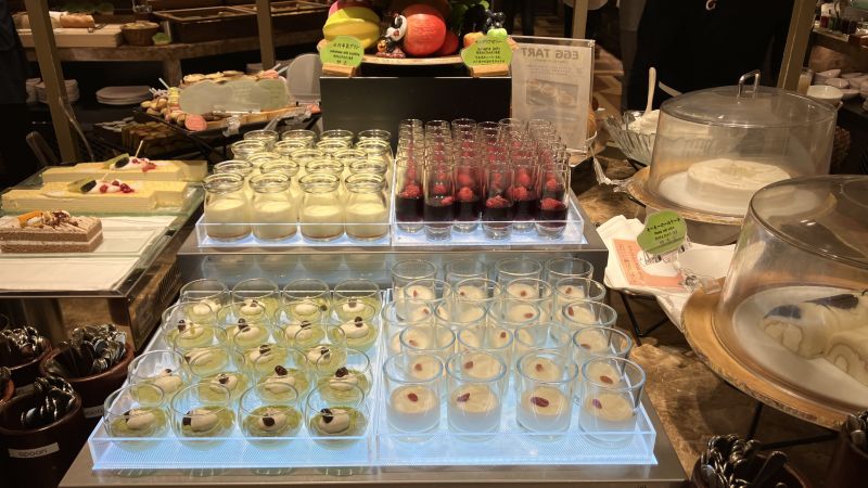 センチュリーマリーナ函館の朝食「プリン・抹茶ムース・杏仁豆腐・ベリーゼリー」