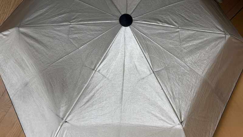 4ヶ月使用したユーロシルム日傘の表面全体の様子